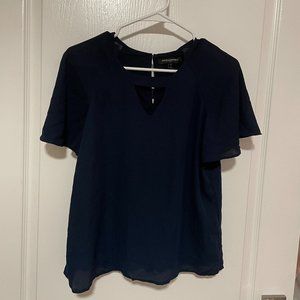 Banana republic navy blue business casual blouse